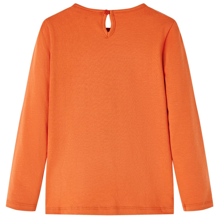 Kindershirt met lange mouwen 128 oranjebruin orange