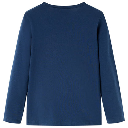 Kindershirt met lange mouwen 104 marineblauw Marineblauw