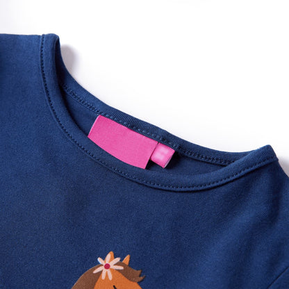 Kindershirt met lange mouwen 104 marineblauw Marineblauw