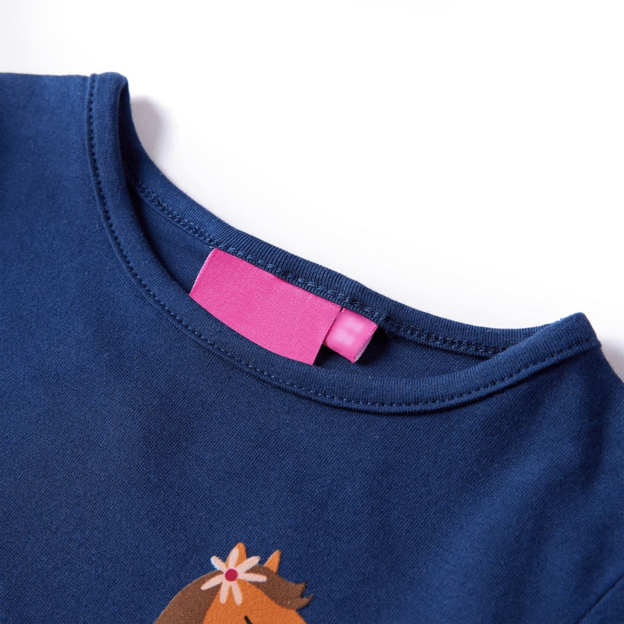Kindershirt met lange mouwen 104 marineblauw Marineblauw