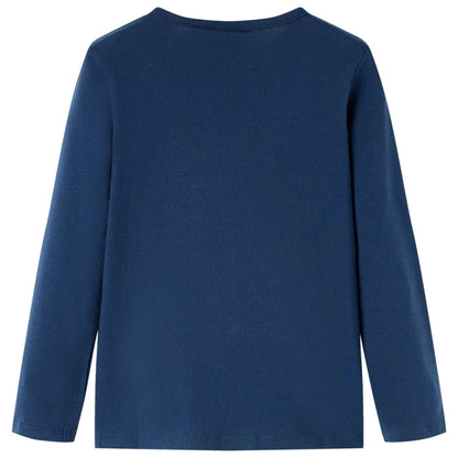 Kindershirt met lange mouwen 116 marineblauw Marineblauw
