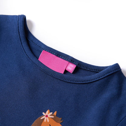 Kindershirt met lange mouwen 116 marineblauw Marineblauw