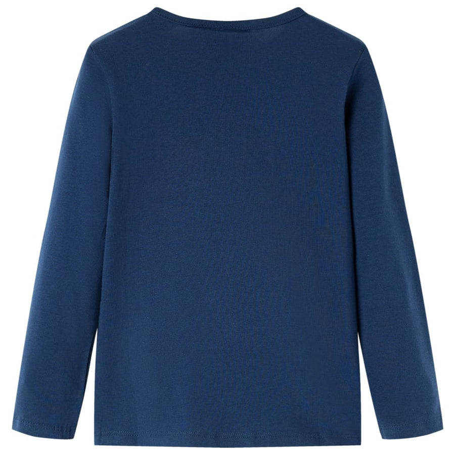 Kindershirt met lange mouwen 128 marineblauw Marineblauw
