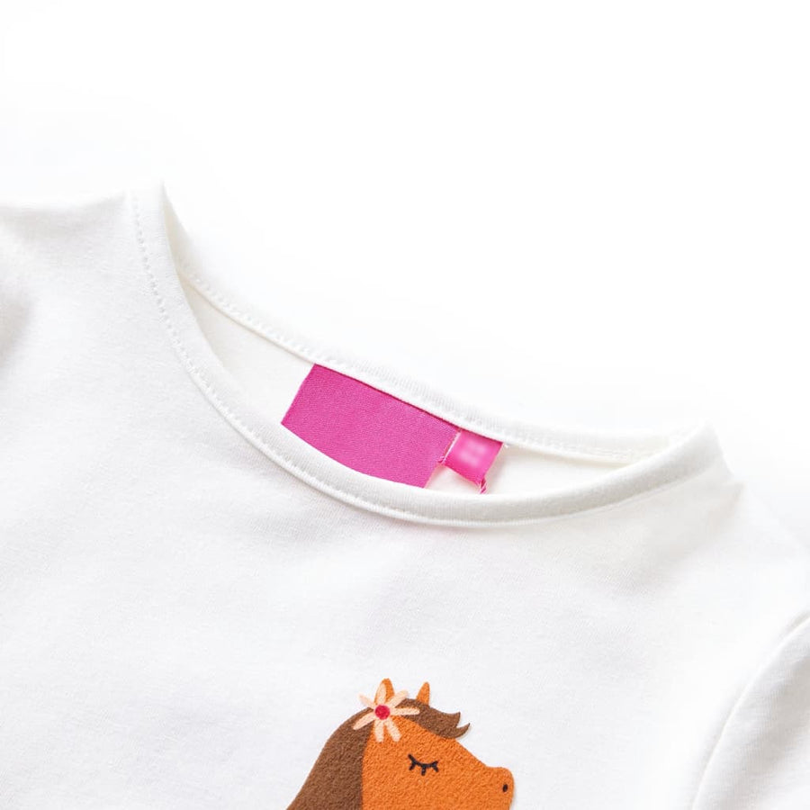 Kindershirt met lange mouwen 104 ecrukleurig Ecru 104