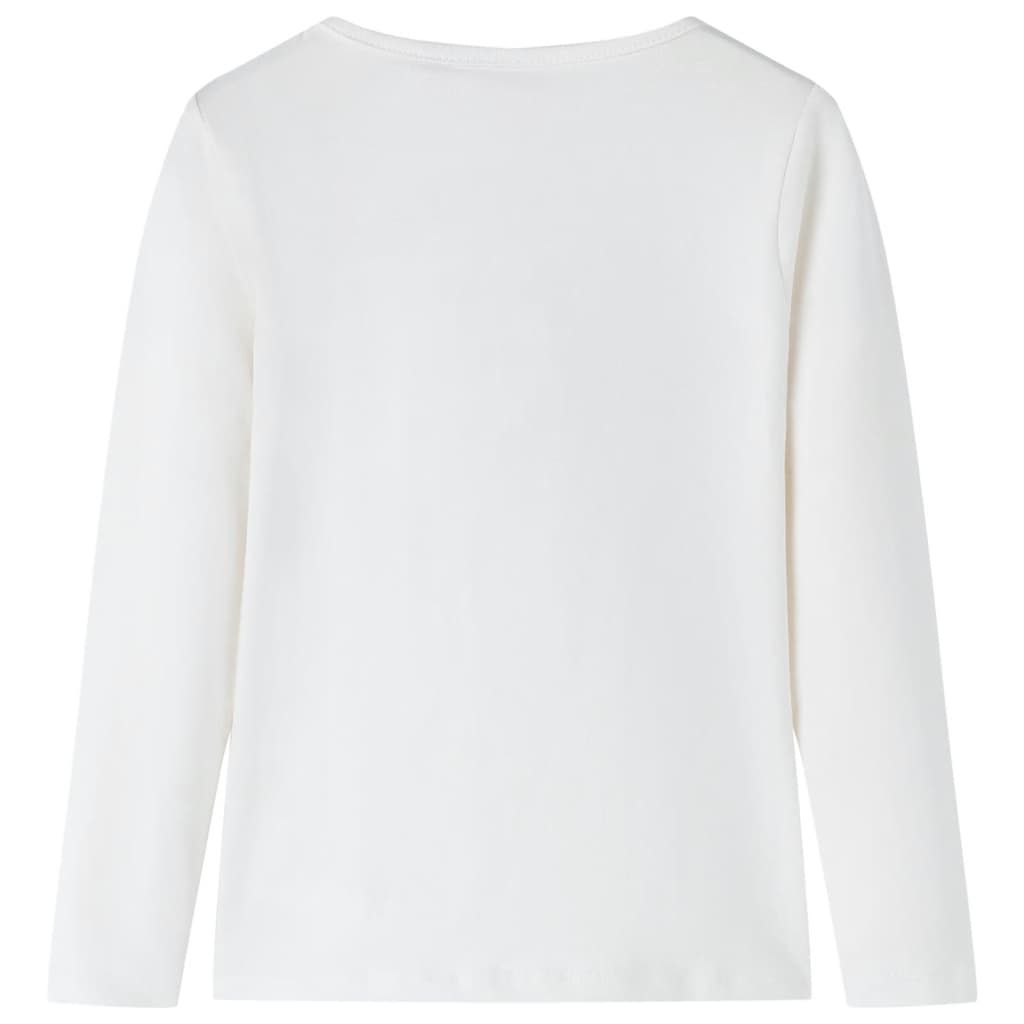 Kindershirt met lange mouwen 128 ecrukleurig Ecru 128