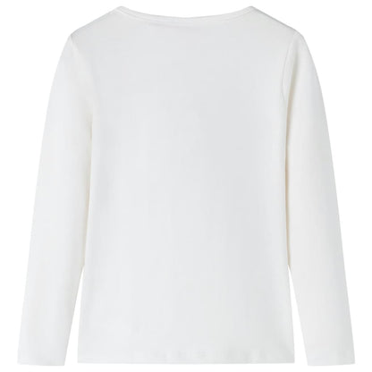 Kindershirt met lange mouwen 128 ecrukleurig Ecru 128