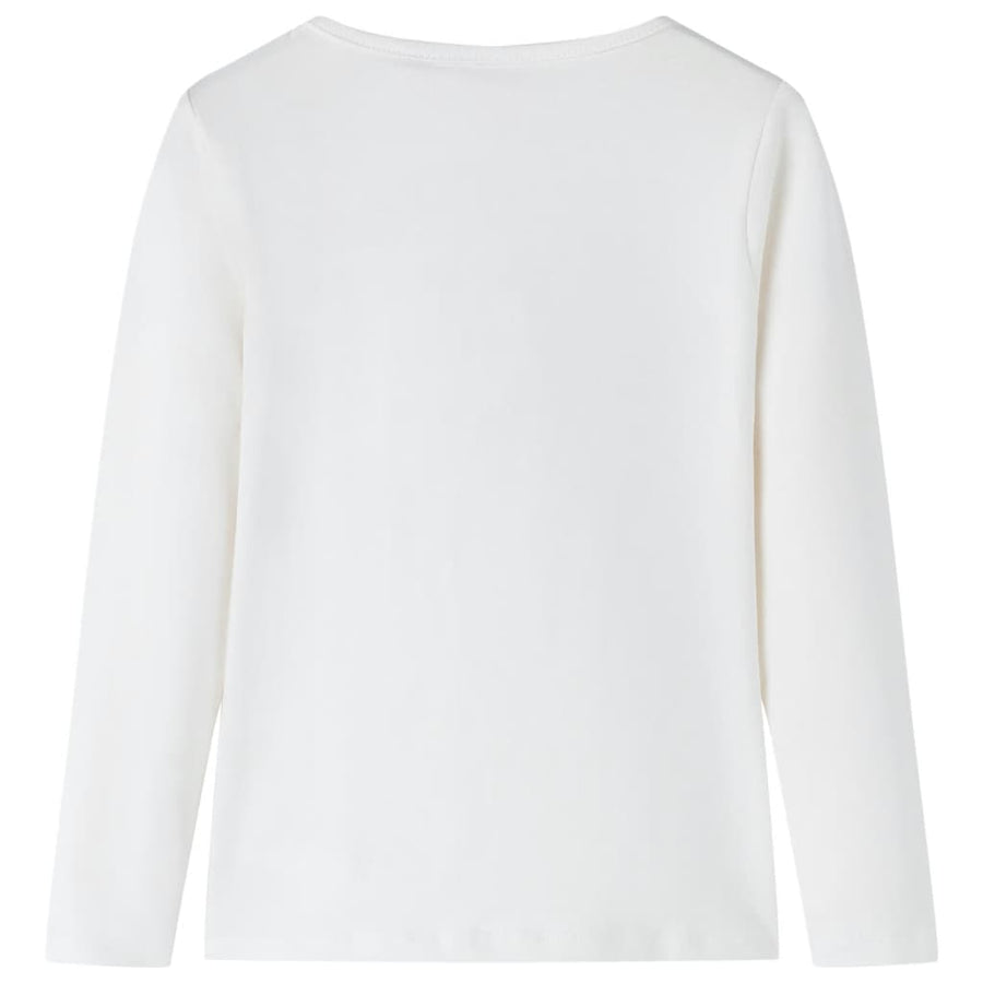 Kindershirt met lange mouwen 128 ecrukleurig Ecru 128