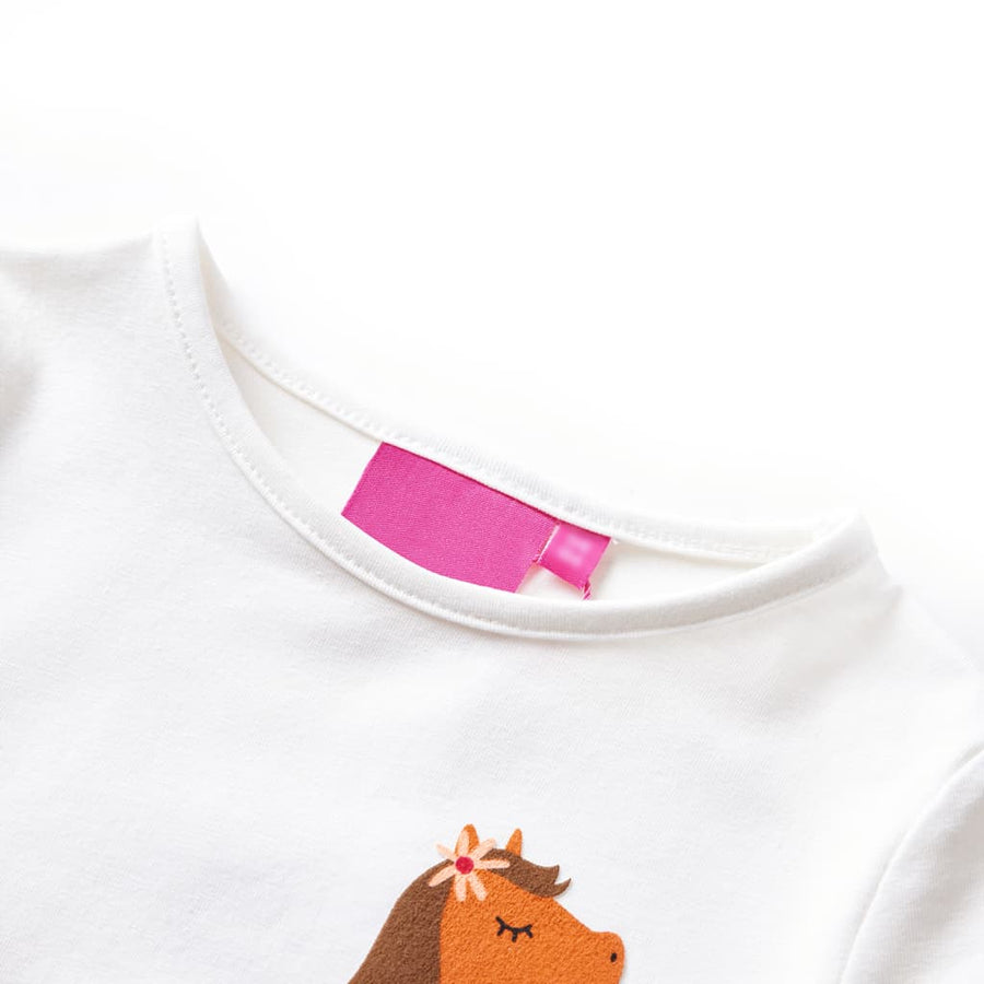 Kindershirt met lange mouwen 128 ecrukleurig Ecru 128