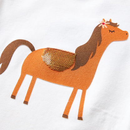 Kindershirt met lange mouwen 128 ecrukleurig Ecru 128