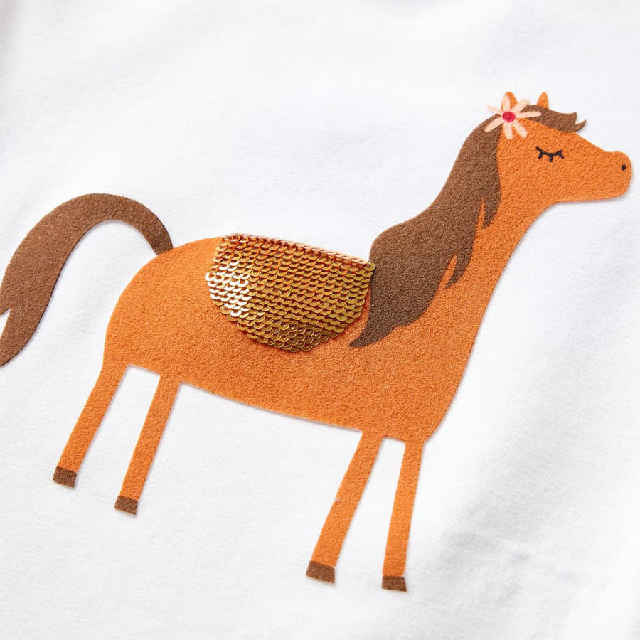 Kindershirt met lange mouwen 128 ecrukleurig Ecru 128