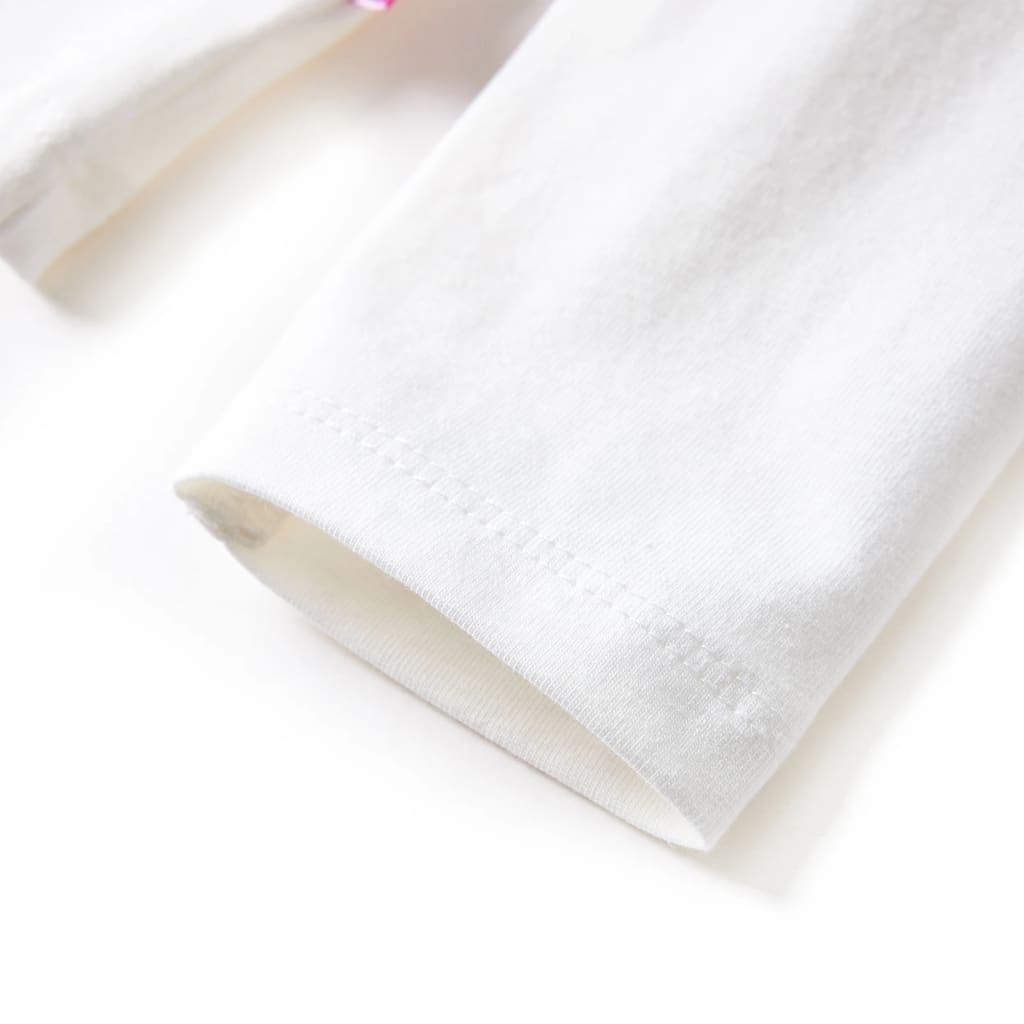Kindershirt met lange mouwen 128 ecrukleurig Ecru 128