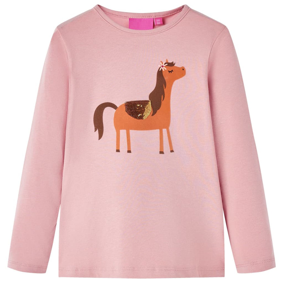 Kindershirt met lange mouwen 104 lichtroze lichtroze 104