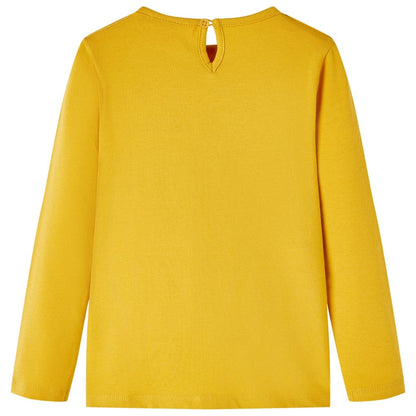 Kindershirt met lange mouwen 104 donker okerkleurig Oker