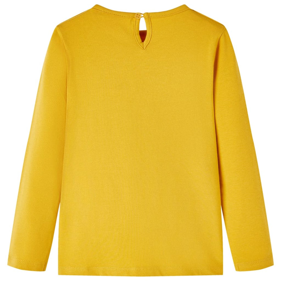 Kindershirt met lange mouwen 104 donker okerkleurig Oker