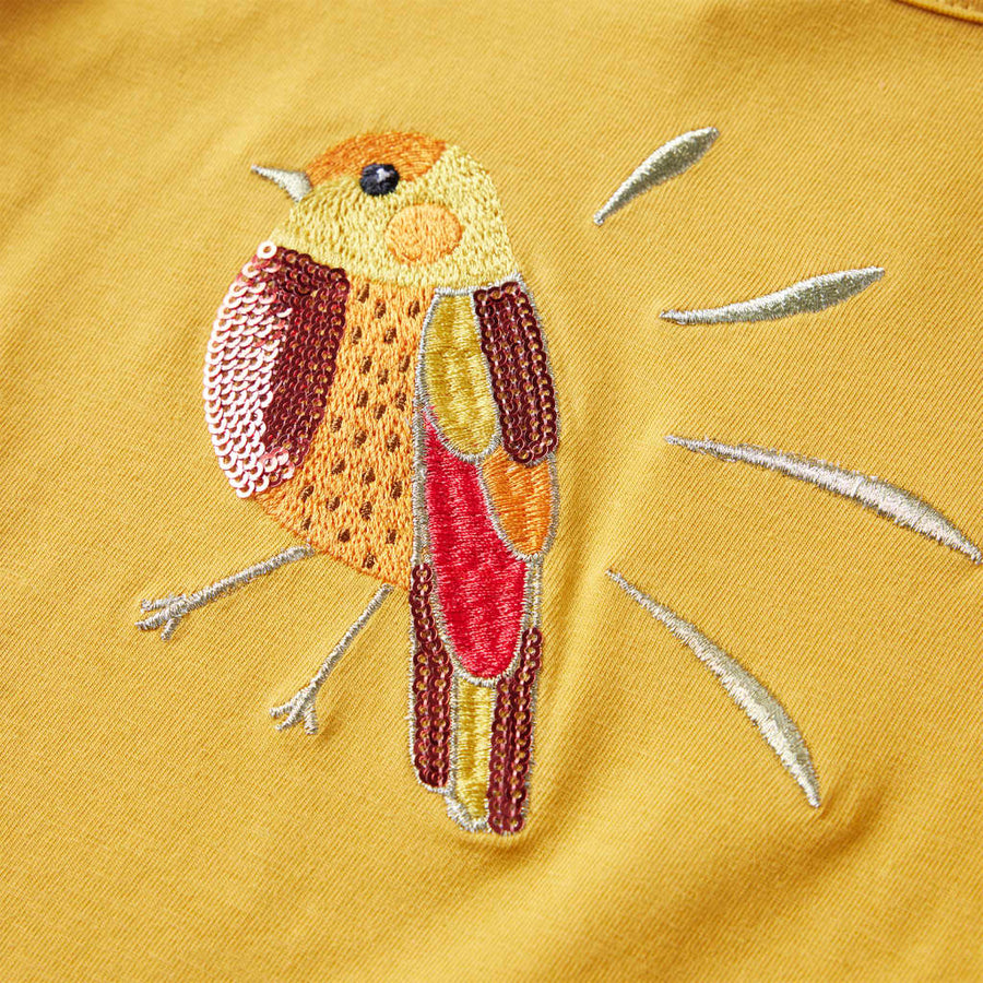 Kindershirt met lange mouwen 104 donker okerkleurig Oker