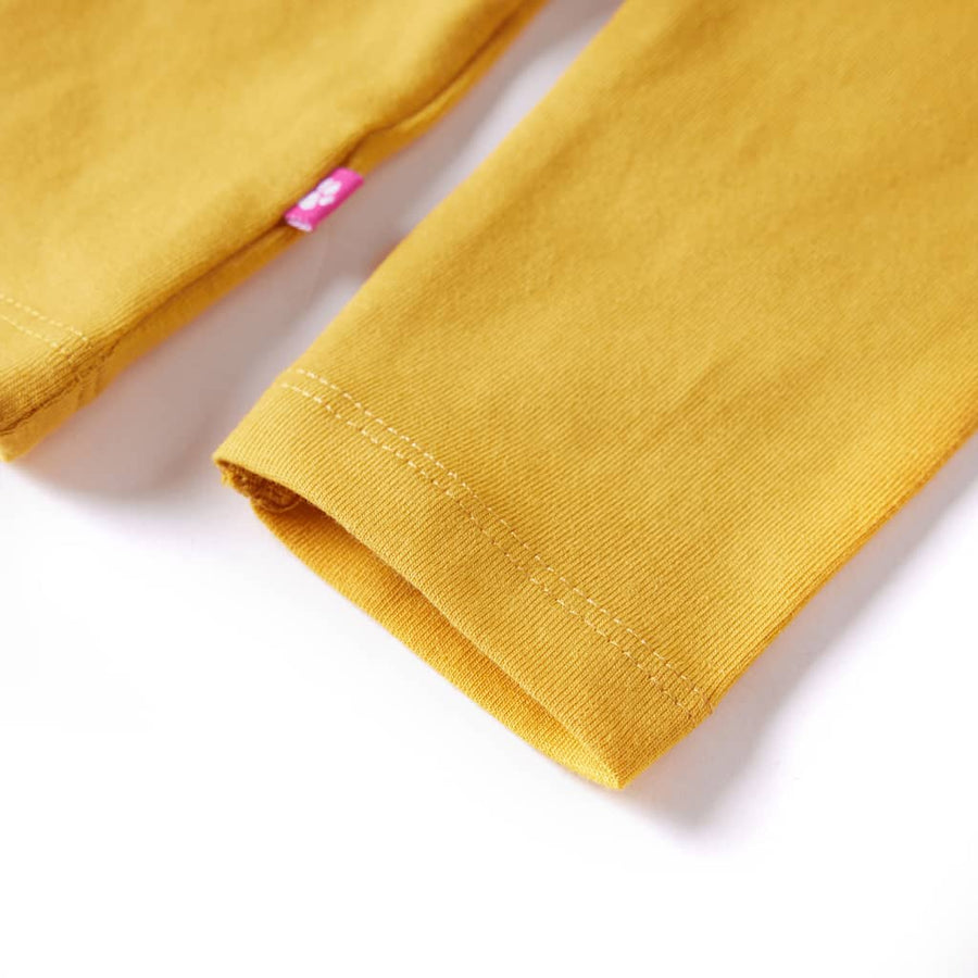 Kindershirt met lange mouwen 104 donker okerkleurig Oker