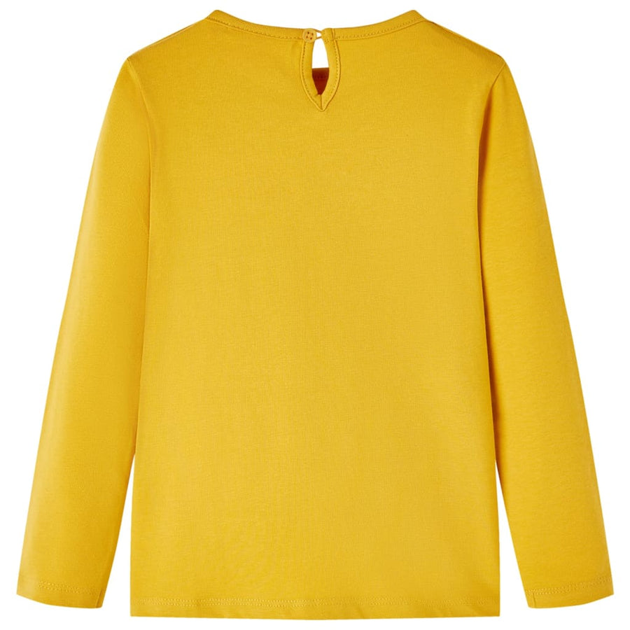 Kindershirt met lange mouwen 116 donker okerkleurig Oker