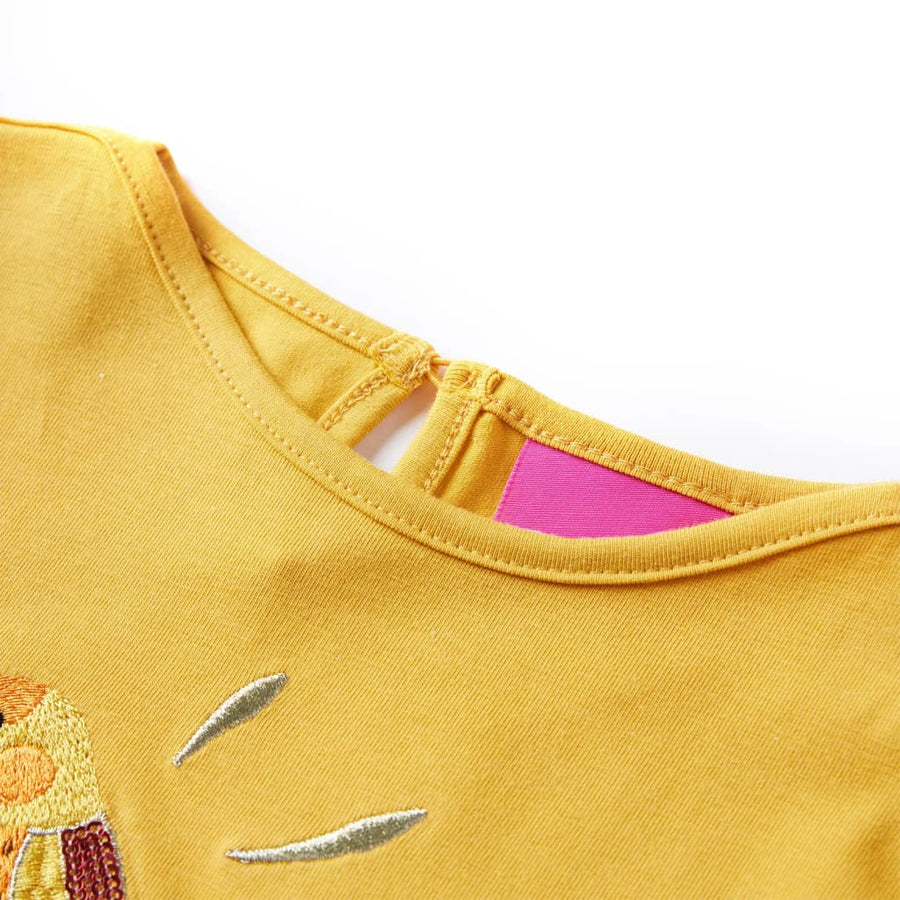 Kindershirt met lange mouwen 116 donker okerkleurig Oker