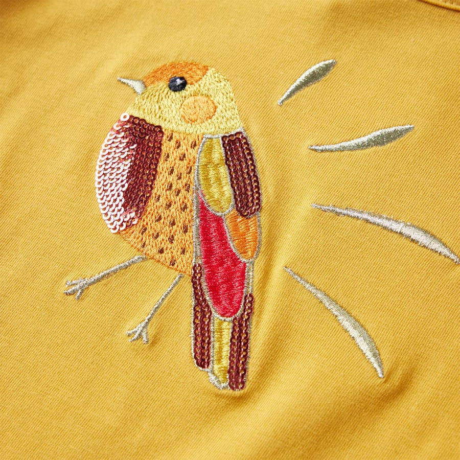 Kindershirt met lange mouwen 116 donker okerkleurig Oker