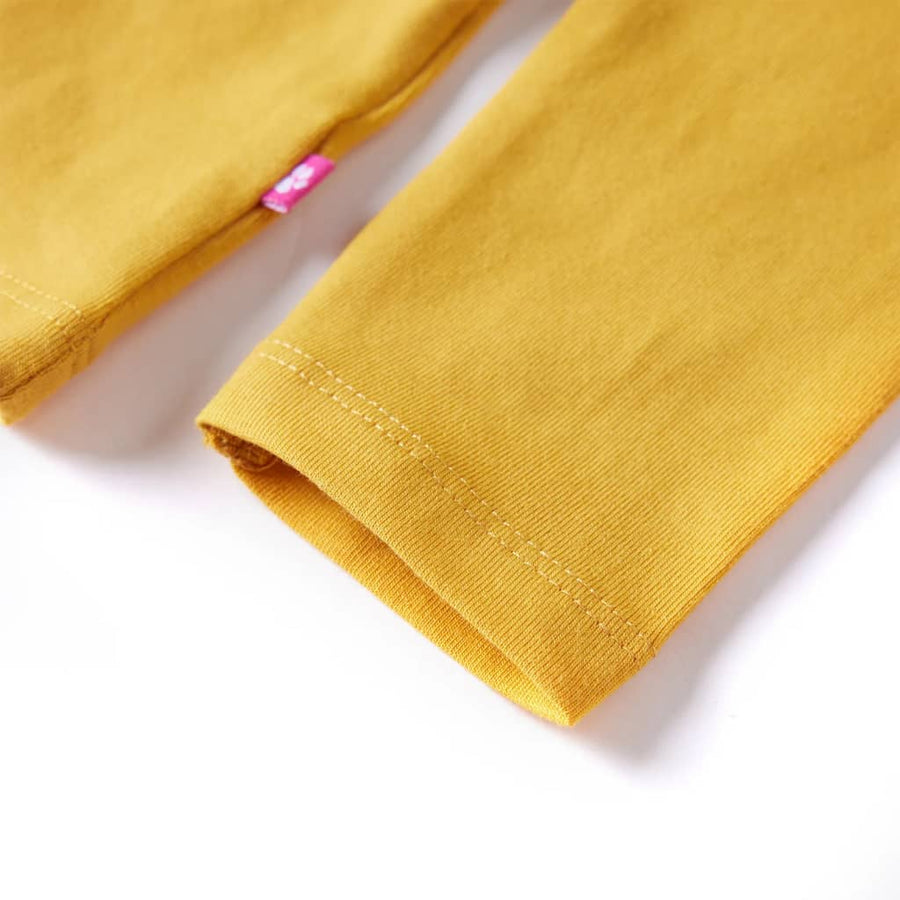 Kindershirt met lange mouwen 116 donker okerkleurig Oker