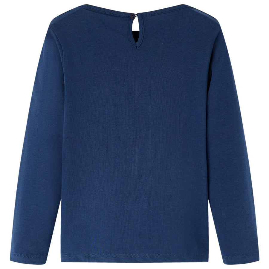 Kindershirt met lange mouwen 116 marineblauw Marineblauw