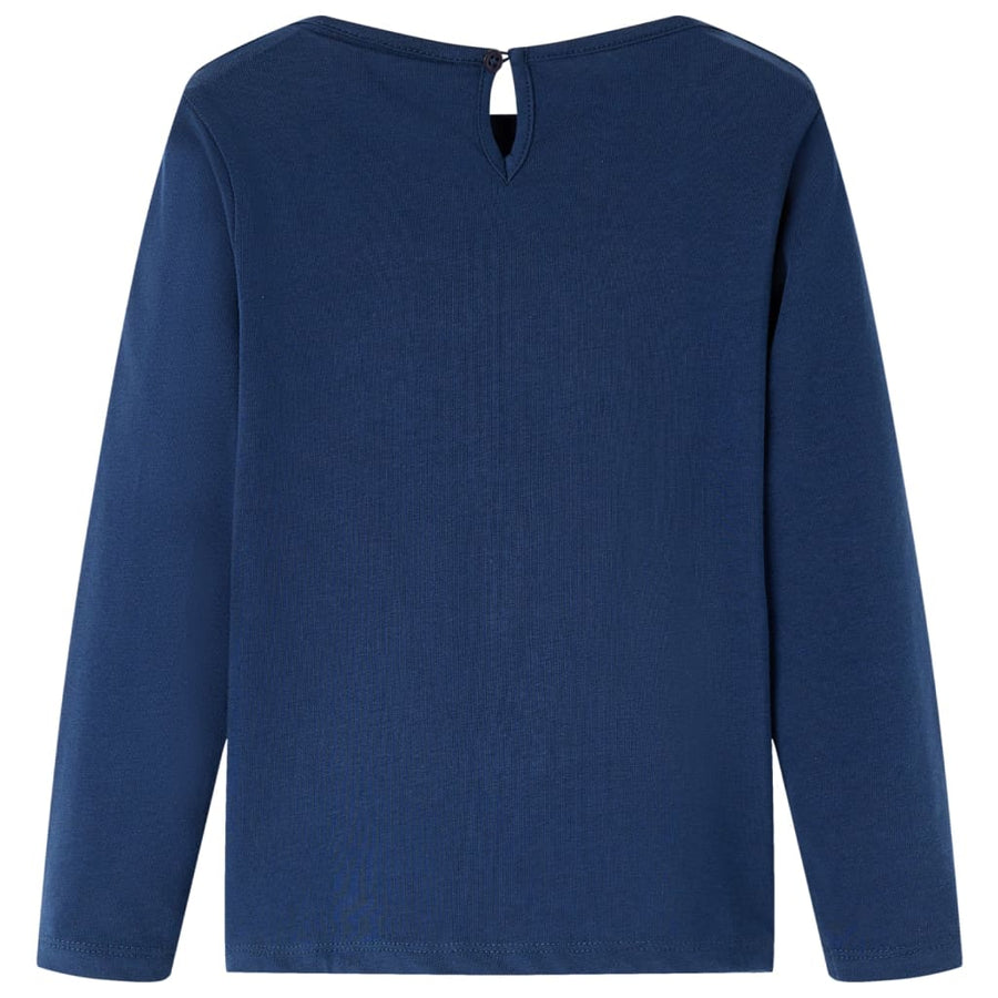 Kindershirt met lange mouwen 128 marineblauw Marineblauw