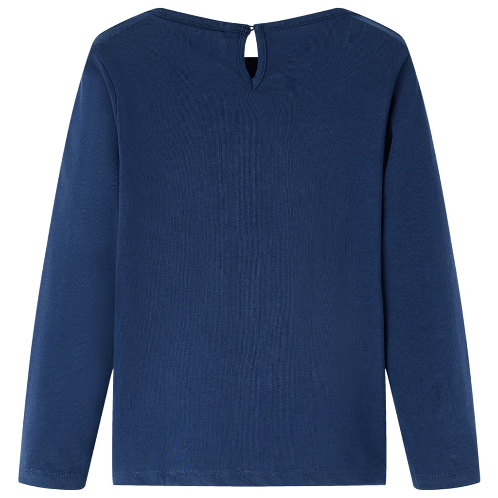 Kindershirt met lange mouwen 140 marineblauw Marineblauw