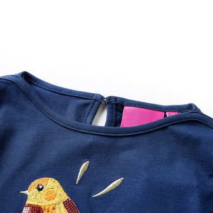 Kindershirt met lange mouwen 140 marineblauw Marineblauw