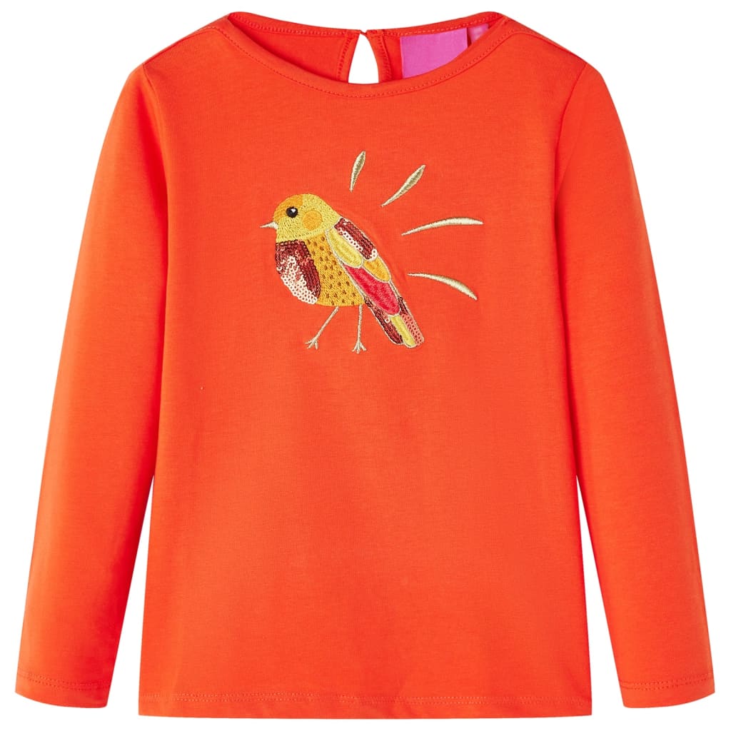 Kindershirt met lange mouwen 92 donkeroranje orange 92