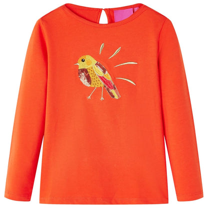 Kindershirt met lange mouwen 92 donkeroranje orange 92