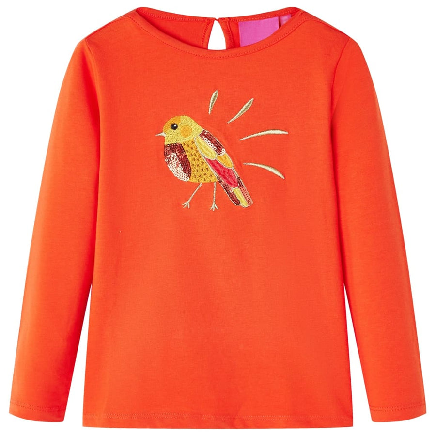Kindershirt met lange mouwen 92 donkeroranje orange 92
