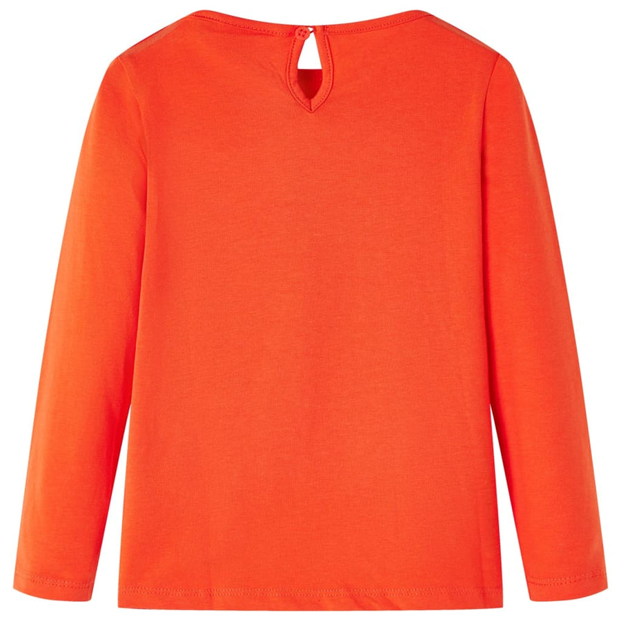 Kindershirt met lange mouwen 92 donkeroranje orange 92