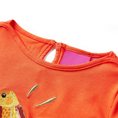 Kindershirt met lange mouwen 92 donkeroranje orange 92