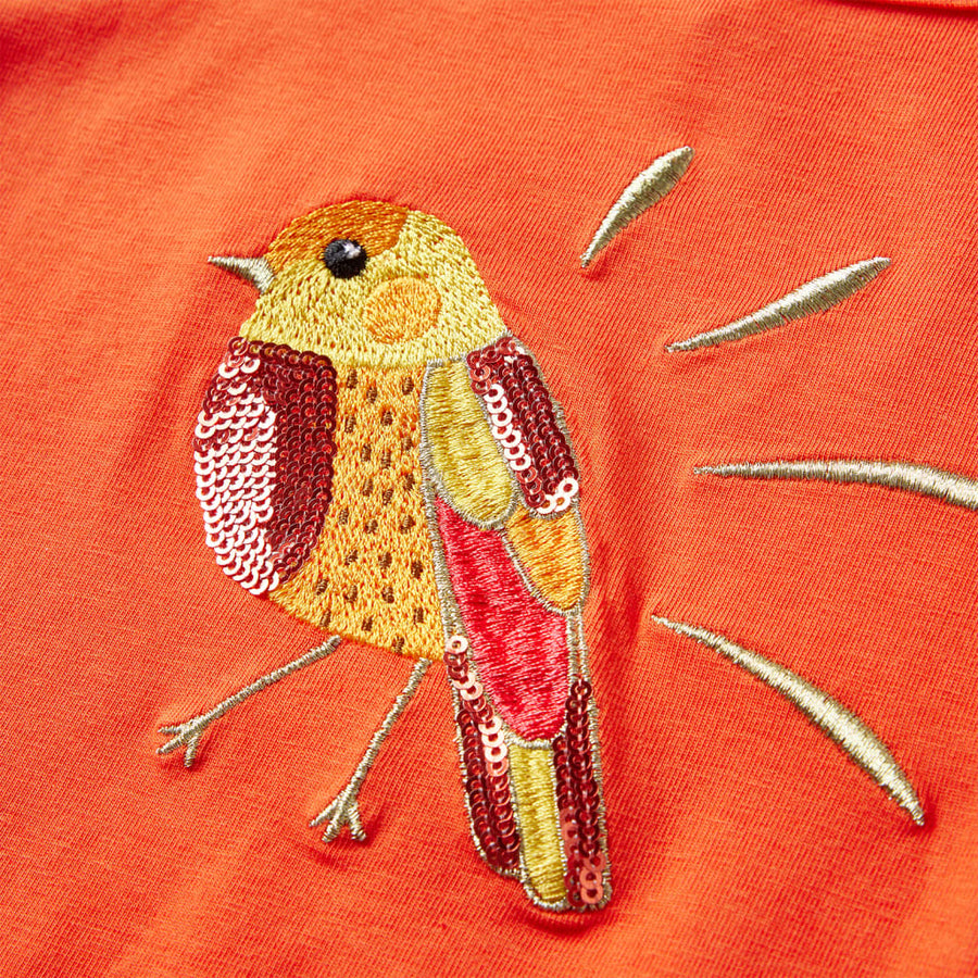 Kindershirt met lange mouwen 92 donkeroranje orange 92