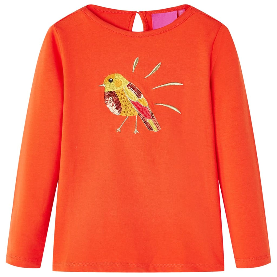 Kindershirt met lange mouwen 104 donkeroranje orange 104