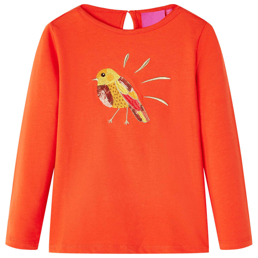 Kindershirt met lange mouwen 116 donkeroranje orange 116