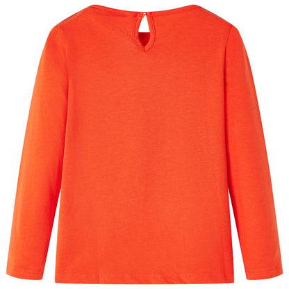 Kindershirt met lange mouwen 116 donkeroranje orange 116
