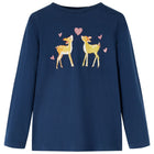 Kindershirt lange mouwen 92 marineblauw