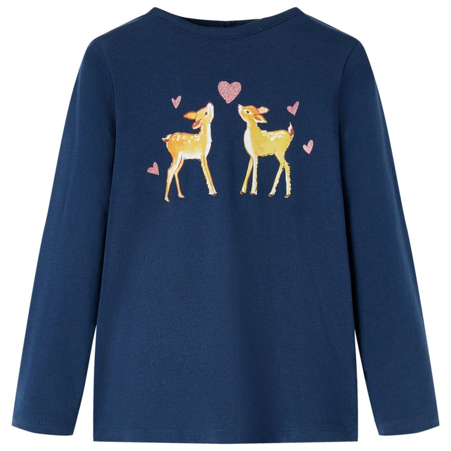 Kindershirt met lange mouwen 92 marineblauw Marineblauw