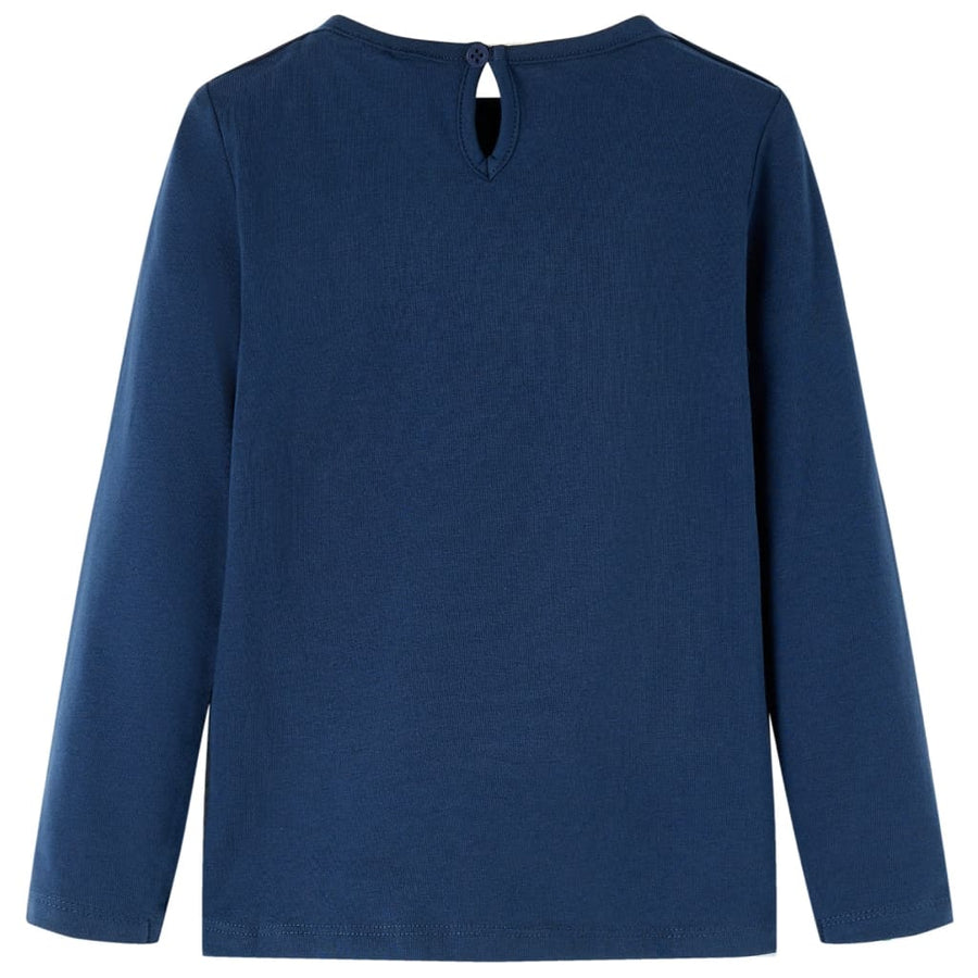 Kindershirt met lange mouwen 92 marineblauw Marineblauw