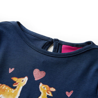 Kindershirt met lange mouwen 116 marineblauw Marineblauw 116