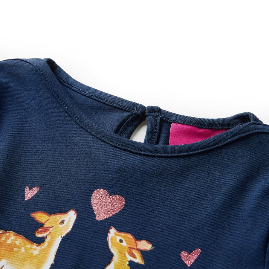Kindershirt met lange mouwen 116 marineblauw Marineblauw 116