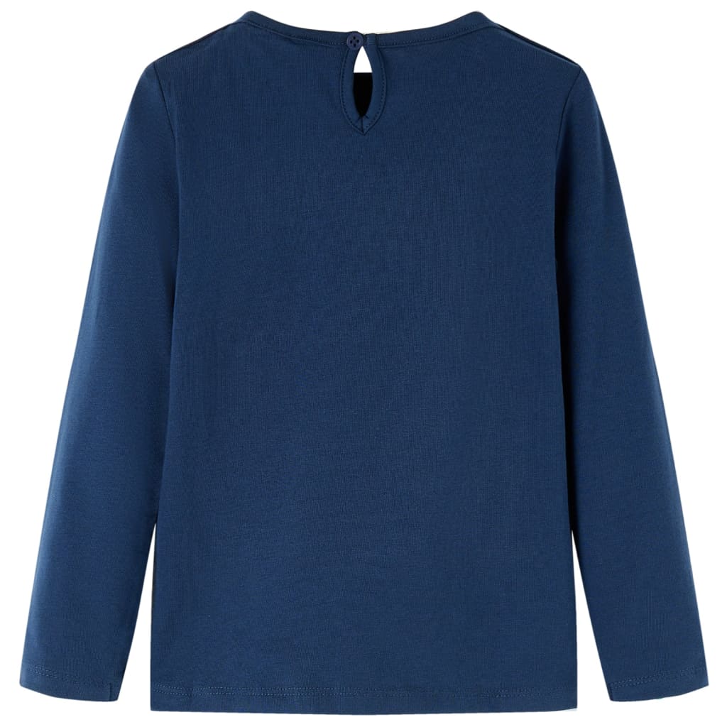Kindershirt met lange mouwen 128 marineblauw Marineblauw 128