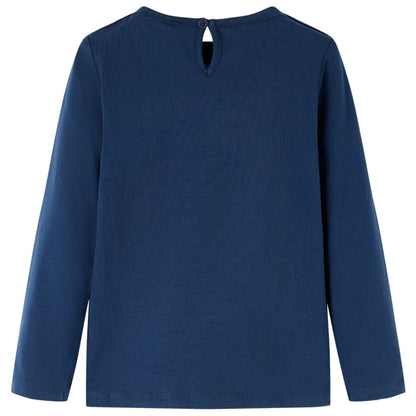 Kindershirt met lange mouwen 128 marineblauw Marineblauw 128