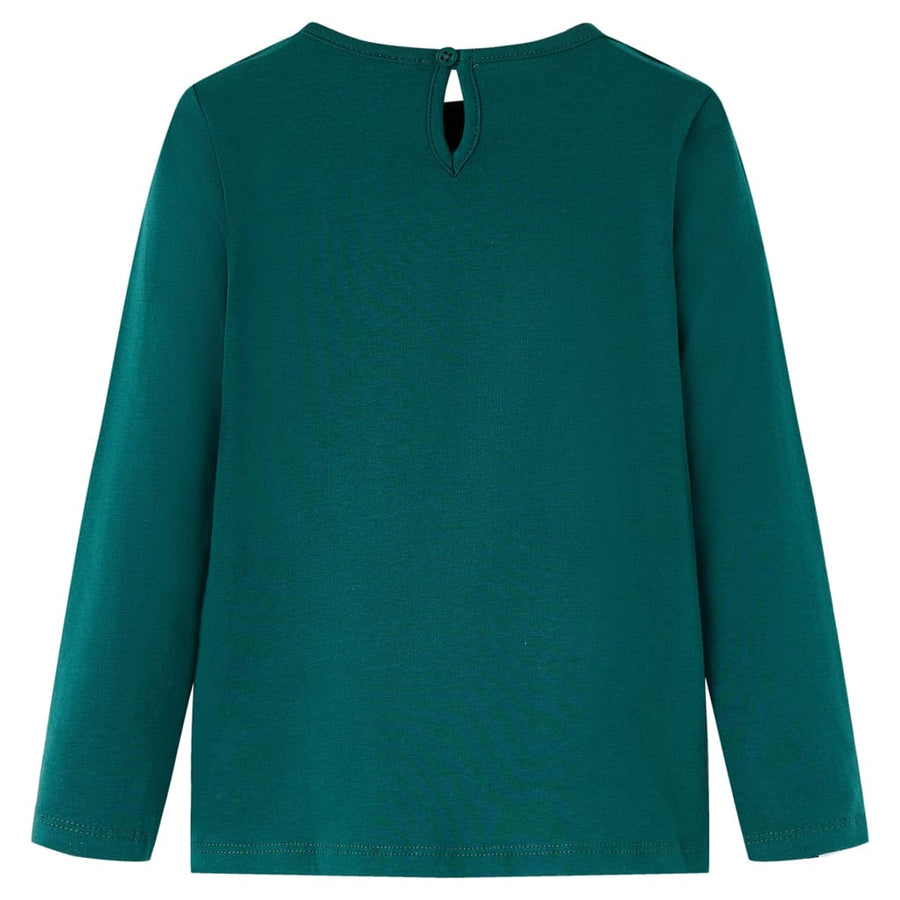 Kindershirt met lange mouwen 92 donkergroen Donkergroen