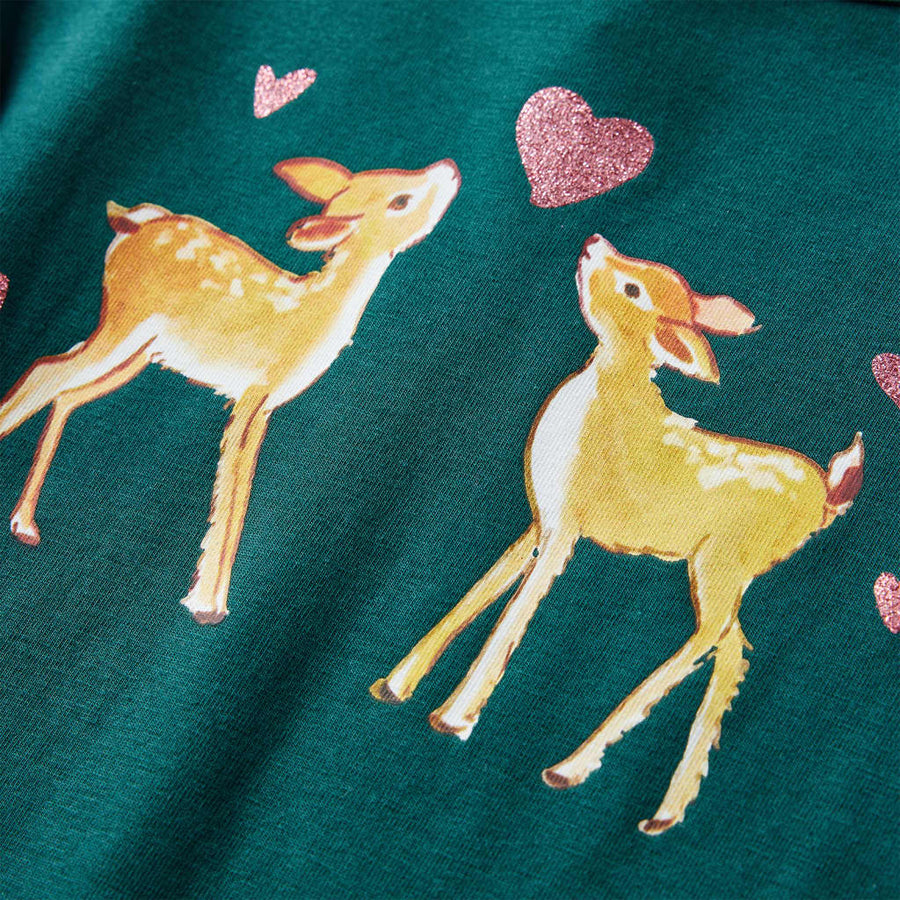 Kindershirt met lange mouwen 92 donkergroen Donkergroen