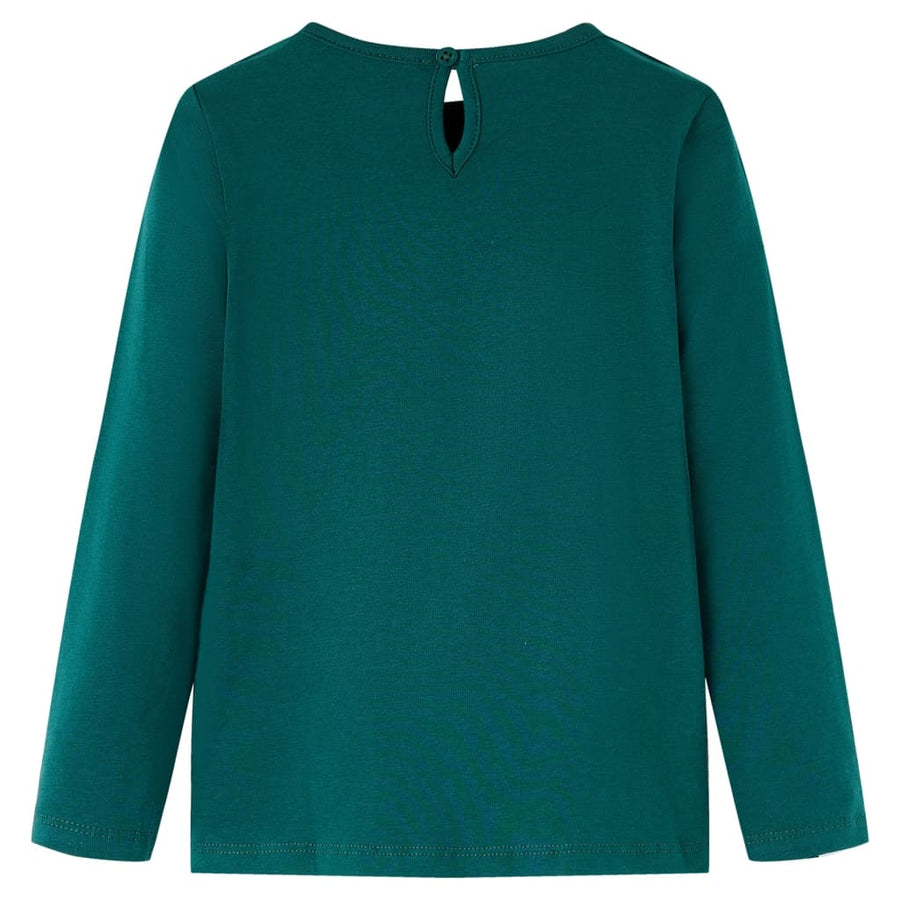 Kindershirt met lange mouwen 104 donkergroen Donkergroen