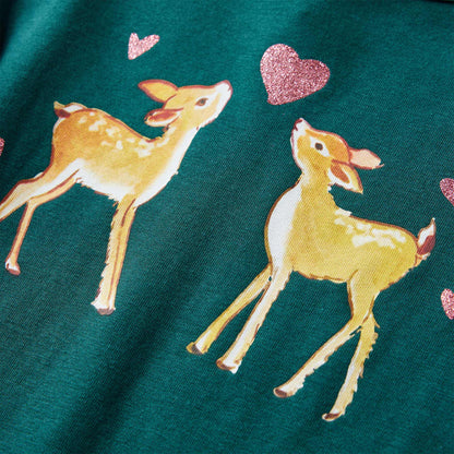 Kindershirt met lange mouwen 140 donkergroen Donkergroen 140