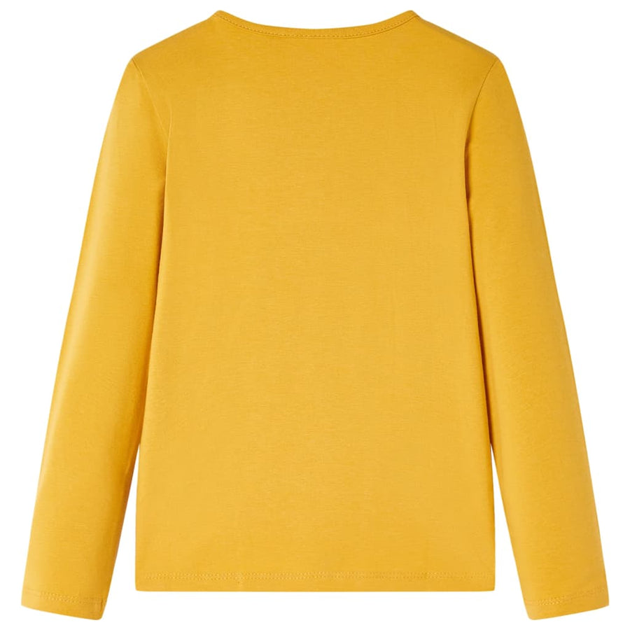 Kindershirt met lange mouwen 104 donkerokerkleurig Oker