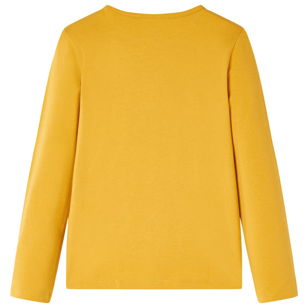 Kindershirt met lange mouwen 116 donkerokerkleurig Oker